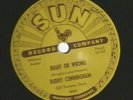 RARE SUN POP 78 - BUDDY CUNNINGHAM - RIGHT OR WRONG  -HEAR -1954 SUN 208