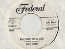 NORTHERN / NEW BREED R'N'B -- LULU REED -- WHAT MAKES YOU SO COLD
