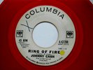 JOHNNY CASH - RARE RED VINYL - RING OF FIRE PROMO 45 rpm Record VG+