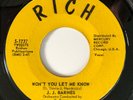 Northern Soul 45 / J.J. BARNES / Won't You Let Me Know / RICH 1737 / Hear