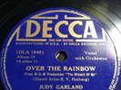 78 Rpm;  Judy Garland; OVER THE RAINBOW & THE JITTERBUG;  Decca-2672