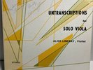 ALICE LINDSAY Untranscriptions For Solo Viola RARE Private Press LP Signed