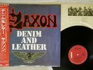 SAXON DENIM AND LEATHER CARRERE P-11113G Japan OBI VINYL LP