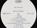 MC Solaar - Prose Combat LP - Cohiba VG+ PROMO