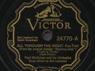 Paul Whiteman & His Orchestra 'All Through The Night/Anything Goes' Victor 78rpm