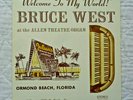 Bruce West Welcome To My World  lp,JULIAN'S DINING ROOM LOUNGE,ORMOND BEACH,EXC