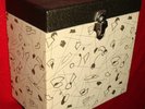 Vintage Platter-Pak 45 RPM Record File Case w/ Mod Adstract Design & 16 Records
