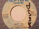 PSYCH FUNK THREE DEGREES What I See / Reflections RARE Neptune Promo 45