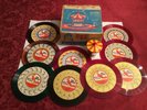 vintage Magic Mirror carousel and 9 Red Raven vinyl movie records With Box