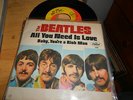 beatles vinyl 45  pic. sl.    all you need is love/baby, your a rich man