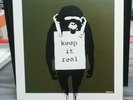 ORIGINAL BANKSY ART COVER VINYL LAUGH NOW KEEP IT REAL GREEN EDITION