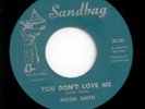 MOSES SMITH You Don't Love Me (Sandbag SG-101) NORTHERN SOUL 2nd Issue - LISTEN