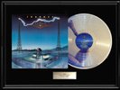 JOURNEY RAISED ON RADIO ALBUM FRAMED LP WHITE GOLD SILVER PLATINUM TONED RECORD