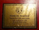 Samuel Barber CELLO SONATA RAYA GARBOUSOVA Artur BALSAM CONCERT HALL Limited Ed