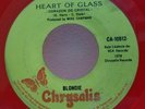 BLONDIE HEART OF GLASS RED VINIL  MADE IN EL SALVADOR  ROCK # 463 LISTEN