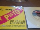 SEX PISTOLS - MY WAY/COSH THE DRIVER ITALIAN CLEAR VINYL  EX+ CONDITION