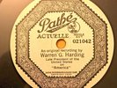 WARREN G. HARDING President speeches Memorial Record Pathe 1923 78 E+ condition