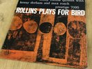 Sonny Rollins; Plays for Bird, Prestige 7095, DG, Bergenfield, RVG stamp, MONO