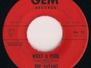 THE SATANS - WHAT A FOOL - Rare Texas DOO WOP/SOUL 45 rpm GEM RECORDS #10, VG