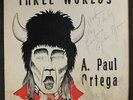 A. PAUL ORTEGA: Three Worlds LP (some cover damage/stains, autographed oc)
