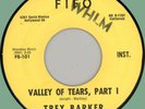TREY BARKER Valley of Tears Parts 1 & 2 45rpm Fifo 1961 moody teen popcorn