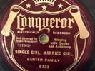 Conq 8733 Carter Family SINGLE GIRL MARRIED GIRL 78rpm Country E/EE- classics