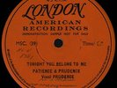 PATIENCE & PRUDENCE: Tonight You Belong To Me (´56 / rare 1-sided DEMO 7