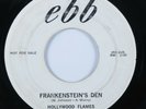 Halloween Doo Wop Popcorn 45 HOLLYWOOD FLAMES Frankenstein's Den EBB promo HEAR