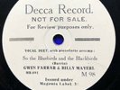 GWEN FARRAR & BILLY MAYERL - ’SO THE BLACKBIRDS AND THE BLUEBIRDS’ DECCA TEST