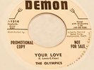 R&B Doo Wop 45 OLYMPICS Your Love DEMON promo 1514 VG