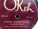 KING OLIVER CLARENCE WILLIAMS BLUE FIVE OKEH 4975 JAZZ 78 RPM V+