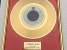 STATUS QUO Official Supporters Club Framed gold disc Rockin All Over The World