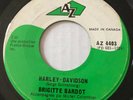 MOD YEYE Brigitte Bardot HARLEY-DAVIDSON AZ 45 rare French Canadian pressing