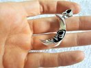 STERLING SILVER 925 Crescent Moon Dark side of the Moon Pendant Celestial Hallow
