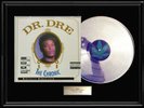 DR. DRE THE CHRONIC FRAMED WHITE GOLD SILVER PLATINUM TONE METALIZED RECORD LP