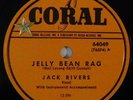 country 78 RPM JACK RIVERS Jelly Bean Rag CORAL V+ The Wild Guitar western swing
