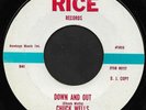 CHUCK WELLS - DOWN AND OUT (Rice)  - Rare 60's USA Teen Pop Rocker 45