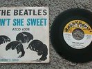 THE BEATLES AIN'T SHE SWEET ATCO 45 RPM RECORD RARE WITH COVER
