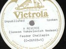 339c.  Feodor Chaliapin - A Reverie (Semson Yakovlevich Nadson) - Victor Unpub.