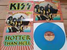 KISS - HOTTER THAN HELL - RARE RE-ISSUE U.K.LIGHT BLUE + POSTER + PIC SLV MINT