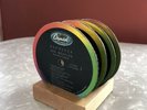Set Of 4 Beatles Coasters cut from ORIGINAL Capitol Records vinyl w/wooden stand