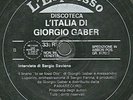 RARISSIMO FLEXI DISC  DOPPIO Giorgio Gaber ?– L'Italia Di Giorgio Gaber