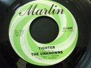 garage psych 45 THE UNKNOWNS-Tighter/Young Enough 1967 w/promo sheet Paul Revere