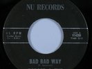 Rockabilly Surf 45 RODGER & TEMPESTS Bad Bad Way NU HEAR