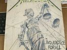 METALLICA AND JUSTICE FOR ALL SIGNED LP SLEEVE ONLY LARS JAMES KIRK