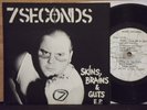 7 SECONDS - SKINS BRAINS & GUTS 7'' EP RARE 1ST PRESS W/ INSERT HC PUNK MDC KBD