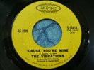 RARE NORTHERN SOUL - THE VIBRATIONS - 'CAUSE YOUR MINE 45 orig 1968 EPIC