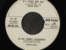 DAVE RICH / CAROL JOHNSON: Love 'em All + 3 45 (dj, sm chip at center, dnap)