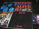 MOTLEY CRUE SHOUT AT DEVIL+RARE 45/KISS x3 HARD ROCK VINYL 4 LP RECORD ALBUM LOT