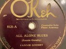 Okeh 8121 Fannie Goosby All Alone Blues Rare 78 I Believe My Man Is Got A Rabbit